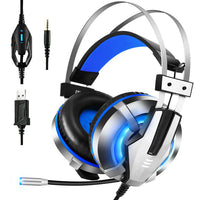 HKM-257555 Illuminated Gaming Headset with Omnidirectional Microphone and 3.5mm + USB Plug, 40mm Driver