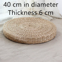 HKM-257619 Light Yellow Tatami Straw Woven Futon Cushion for Bay Window Yoga and Floor Use