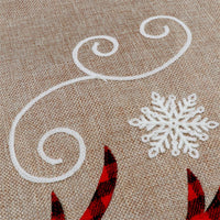 HKM-257619 Linen Plaid Christmas Tree Skirt - 32-Inch & 48-Inch Sizes Available