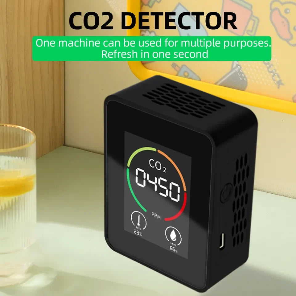 KTX-257683 Portable Digital Air Quality Monitor for Temperature, Humidity and CO2 Detection