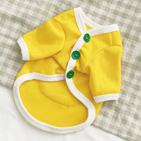 HKM-257747 Cozy Button Sweater for Dogs in Green, Yellow, and White - Multiple Sizes Available