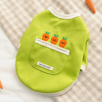 HKM-257747 Cozy Button Sweater for Dogs in Green, Yellow, and White - Multiple Sizes Available
