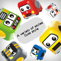 HKM-257747 Finger Spin Gyro Inertia Car Toy - 3 in 1 Fidget Cube Vehicle for Kids Ages 3+