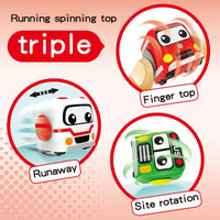 HKM-257747 Finger Spin Gyro Inertia Car Toy - 3 in 1 Fidget Cube Vehicle for Kids Ages 3+
