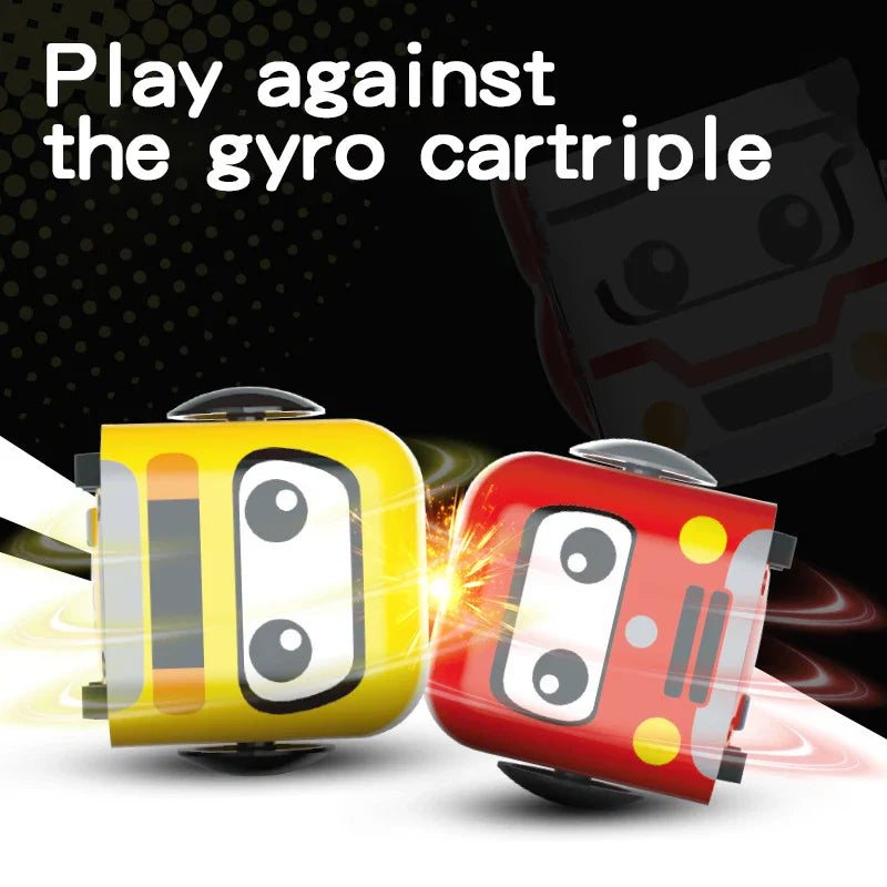 HKM-257747 Finger Spin Gyro Inertia Car Toy - 3 in 1 Fidget Cube Vehicle for Kids Ages 3+