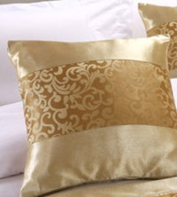 HKM-257811 Modern Chinese Luxury Gold Bed Cover Set with Cushion and Pillow Cases
