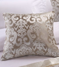 HKM-257811 Modern Chinese Luxury Gold Bed Cover Set with Cushion and Pillow Cases