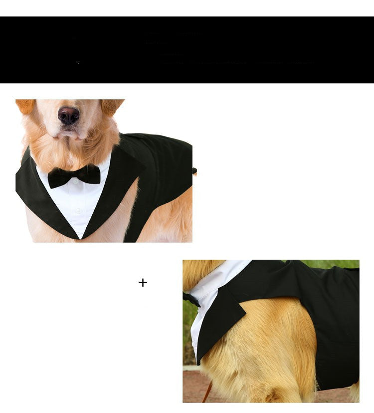 HKM-257939 Stylish Black Bow Tie Dog Suit with Skirt – Sizes S to 2XL
