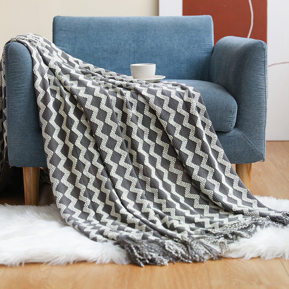 HKM-258067 Summer Air Conditioning Blanket - Soft, Modern Nap Blanket in Turmeric, Gray, Red, Bright Yellow, or Extreme Gray