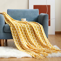 HKM-258067 Summer Air Conditioning Blanket - Soft, Modern Nap Blanket in Turmeric, Gray, Red, Bright Yellow, or Extreme Gray