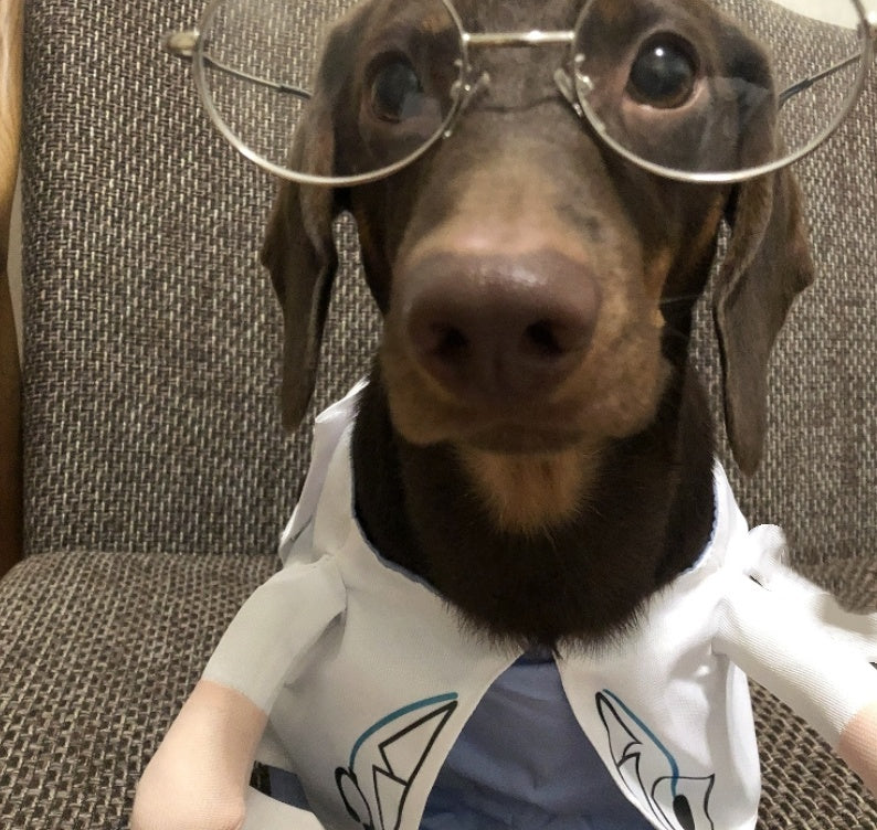 HKM-258131 Dachshund Doctor Costume - Funny Pet Outfit for Small to XL Dogs