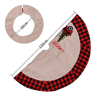 HKM-258259 Car-Themed Linen Christmas Tree Skirt, 120CM Holiday Decoration