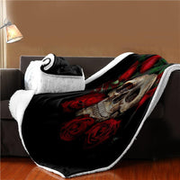 HKM-258323 Super Soft Microfiber Polyester Skull Bone Tapestry Blanket for Bed, Beach, and Home