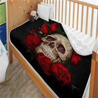 HKM-258323 Super Soft Microfiber Polyester Skull Bone Tapestry Blanket for Bed, Beach, and Home