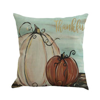 HKM-258323 Thanksgiving Plant and Flower Design Linen Cushion Cover 45x45cm