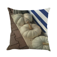 HKM-258323 Thanksgiving Plant and Flower Design Linen Cushion Cover 45x45cm