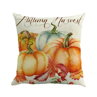 HKM-258323 Thanksgiving Plant and Flower Design Linen Cushion Cover 45x45cm