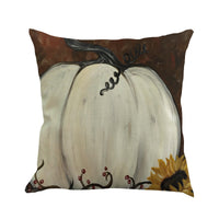 HKM-258323 Thanksgiving Plant and Flower Design Linen Cushion Cover 45x45cm