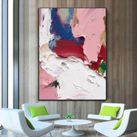 HKM-258579 Abstract Handmade Oil Painting on Canvas for Modern Home Decor - Vertical Wall Art for Living Room and Entryway