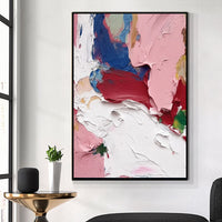 HKM-258579 Abstract Handmade Oil Painting on Canvas for Modern Home Decor - Vertical Wall Art for Living Room and Entryway