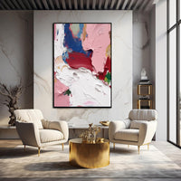 HKM-258579 Abstract Handmade Oil Painting on Canvas for Modern Home Decor - Vertical Wall Art for Living Room and Entryway