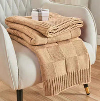 HKM-258643 Geometric Pattern Washable Sofa Blanket - Versatile 130x160 for All Seasons