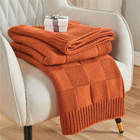 HKM-258643 Geometric Pattern Washable Sofa Blanket - Versatile 130x160 for All Seasons