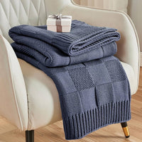HKM-258643 Geometric Pattern Washable Sofa Blanket - Versatile 130x160 for All Seasons