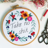 HKM-258643 Handmade Embroidery Kit for Decorative Wall Art - 15cm Bamboo Frame, Complete Accessories Included