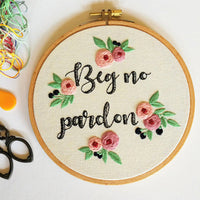 HKM-258643 Handmade Embroidery Kit for Decorative Wall Art - 15cm Bamboo Frame, Complete Accessories Included