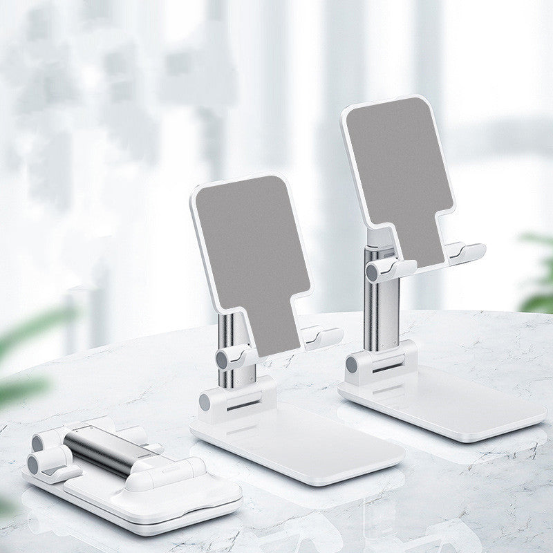 HKM-258707 Mobile Phone and Tablet Folding Stand - Multi-Function Desktop Support in Pearl White and Cool Black