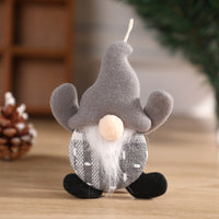 HKM-258771 Dancing Faceless Santa Claus Fabric Doll Christmas Decoration Pendant in Green, Red, and Gray