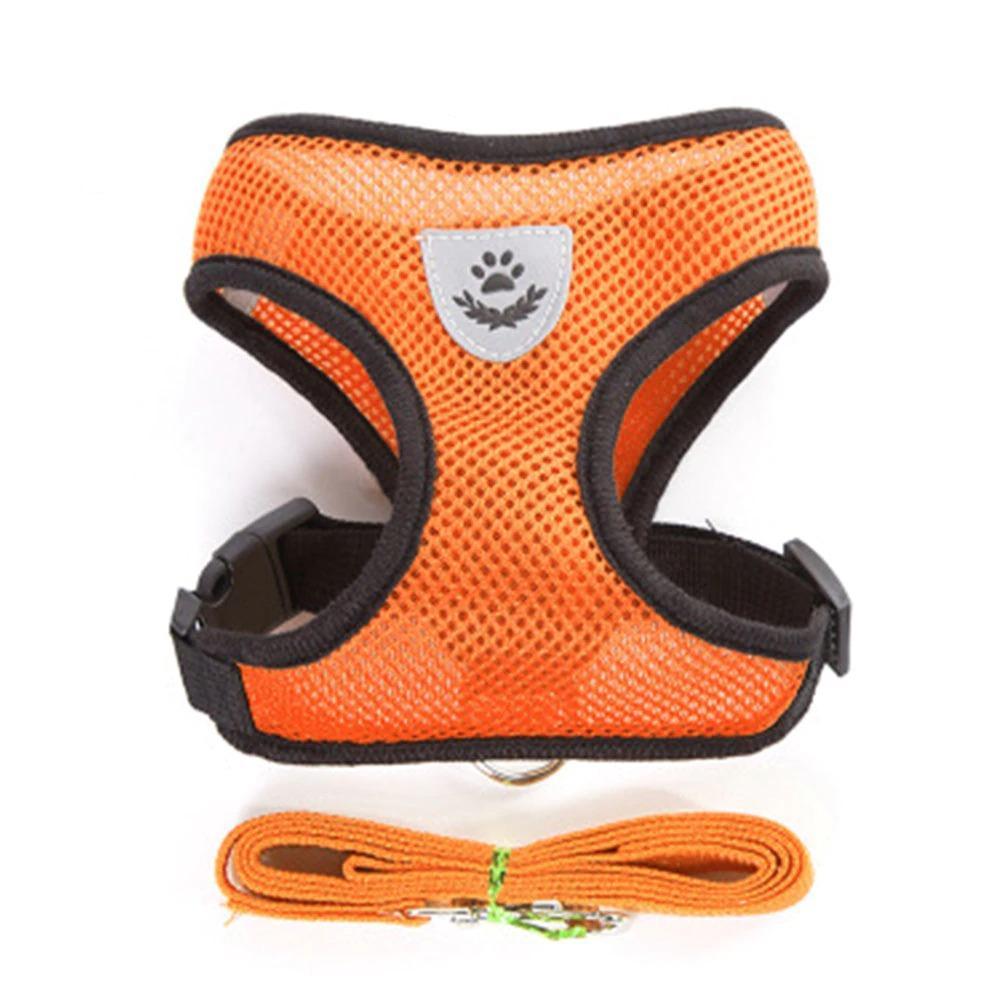 HKM-258835 Dog Mesh Chest Harness with Traction Rope for Comfortable Control