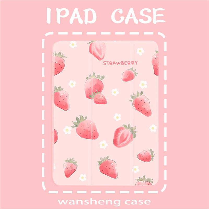 HKM-258899 Anti-Drop Protective Cover for iPad Pro and Other iPad Models - TPU and Leather, Fruit Design