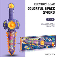 HKM-258899 Colorful Light-Up Toy Sword with Sound Effects for Kids Ages 3 and Up - 35.5 cm Pretend Play Fun