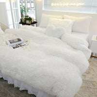 HKM-258963 Luxury Mink 4-Piece Bed Set in Assorted Sizes - Soft Polyester Fabric