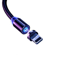 HKM-259027 Nylon Magnetic Data Cable for Apple and Android Devices - 3-in-1, 1m & 2m Lengths, Multiple Connectors Available