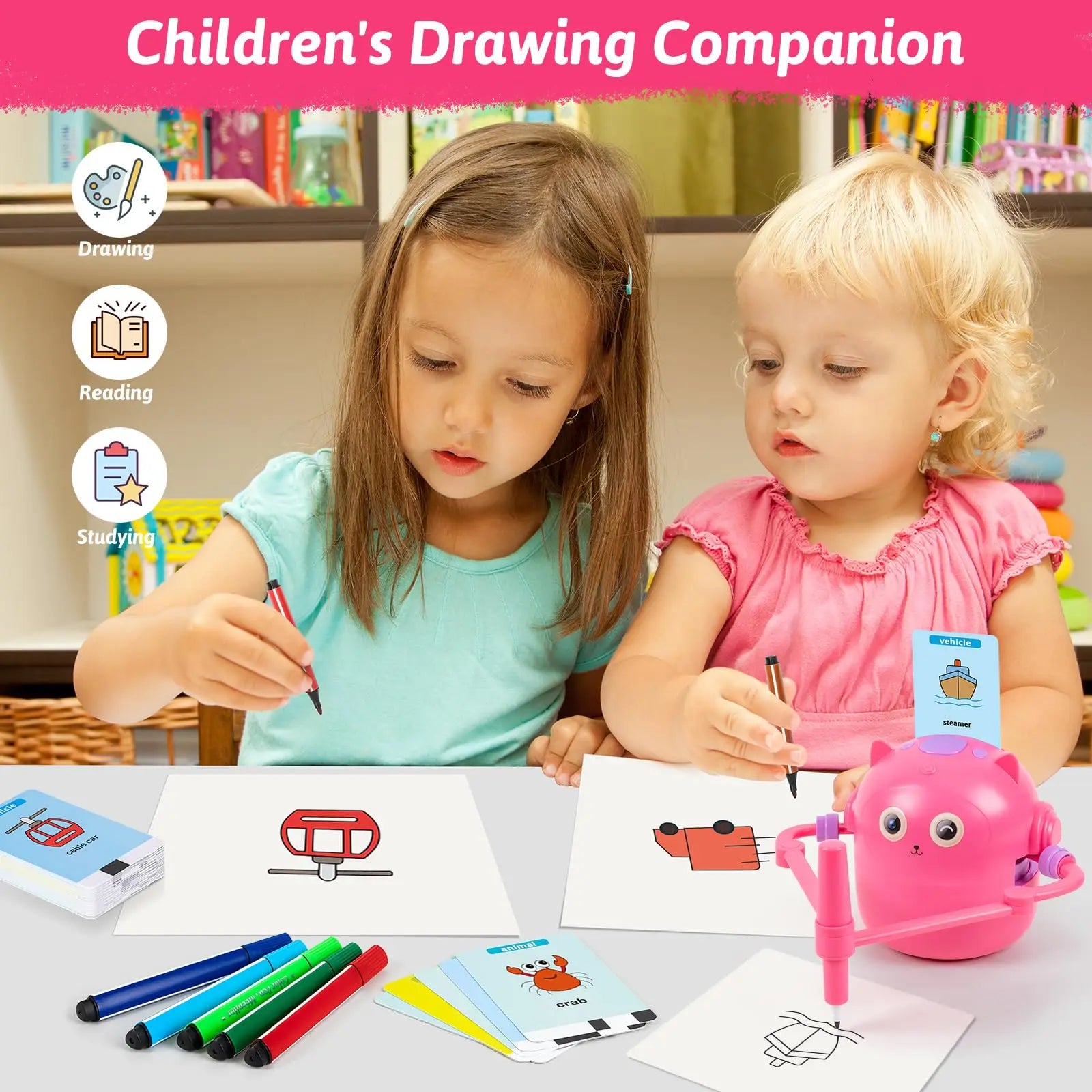 Kids Drawing Robot Educational Toy, Automatic Art Creator for Creative Learning