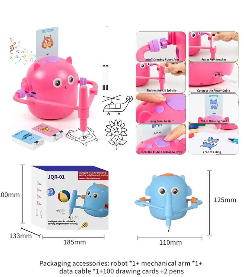 Kids Drawing Robot Educational Toy, Automatic Art Creator for Creative Learning