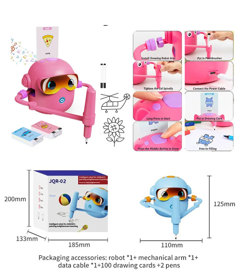 Kids Drawing Robot Educational Toy, Automatic Art Creator for Creative Learning