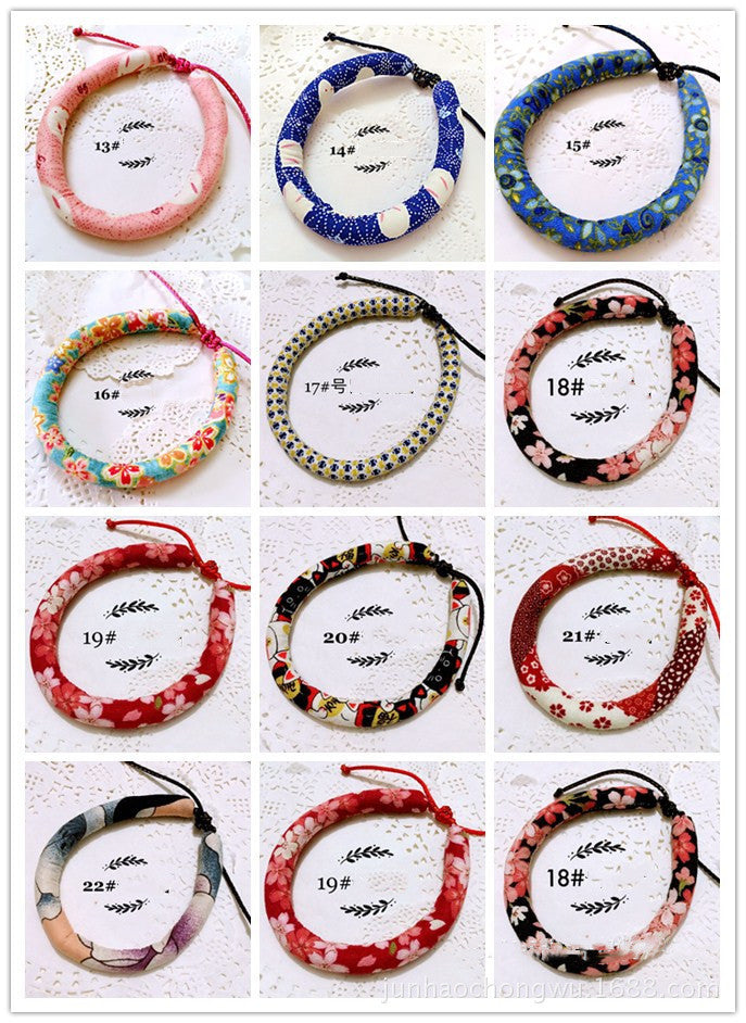 HKM-259347 Japanese style handmade pet cat and dog collar