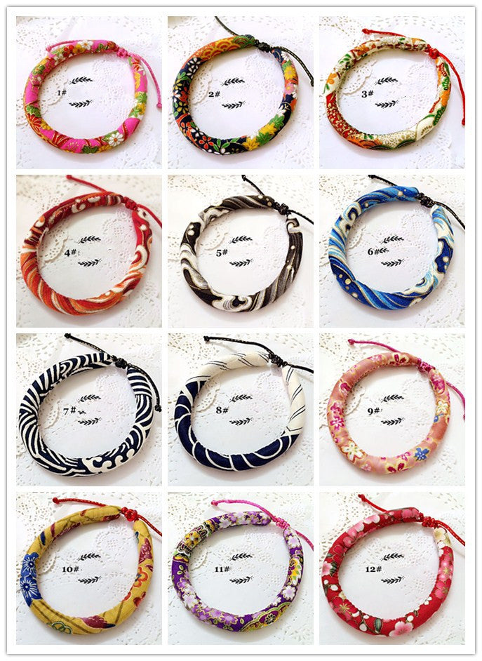 HKM-259347 Japanese style handmade pet cat and dog collar