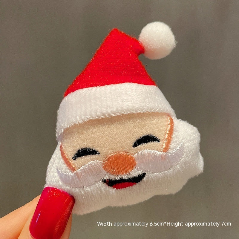 HKM-259411 Christmas Cartoon Character Brooch Decoration with Snowflake Design