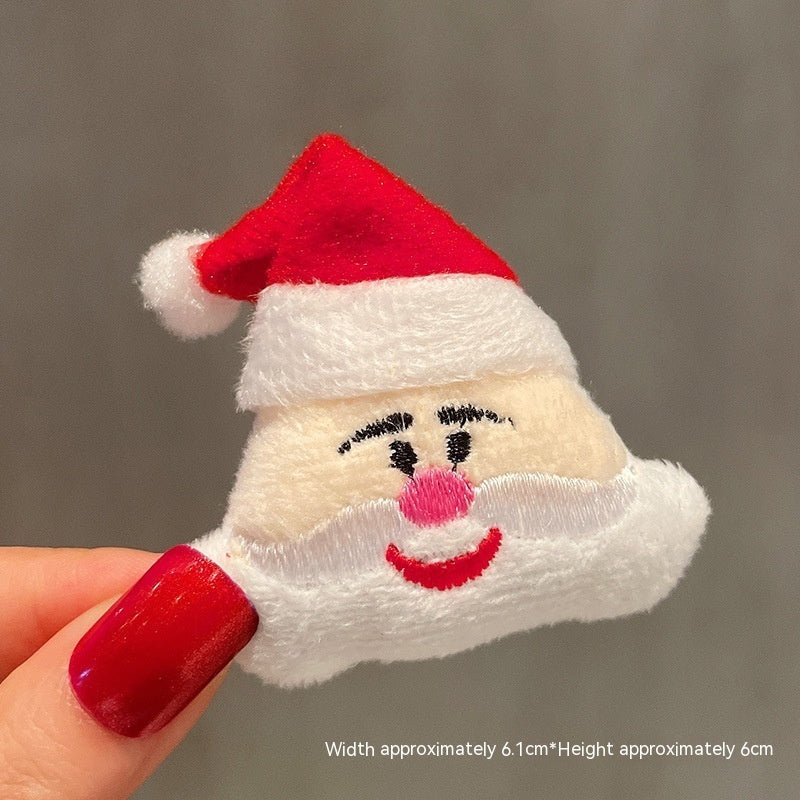 HKM-259411 Christmas Cartoon Character Brooch Decoration with Snowflake Design