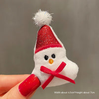 HKM-259411 Christmas Cartoon Character Brooch Decoration with Snowflake Design