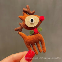HKM-259411 Christmas Cartoon Character Brooch Decoration with Snowflake Design