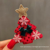 HKM-259411 Christmas Cartoon Character Brooch Decoration with Snowflake Design