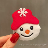HKM-259411 Christmas Cartoon Character Brooch Decoration with Snowflake Design