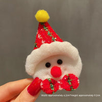 HKM-259411 Christmas Cartoon Character Brooch Decoration with Snowflake Design