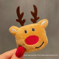 HKM-259411 Christmas Cartoon Character Brooch Decoration with Snowflake Design